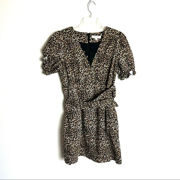 Marissa Webb Carly Canvas Brown Leopard Belted Dress - Picture 6 of 12